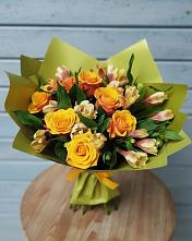 Букет цветов из:  Альстромерии и Розы в Ерново