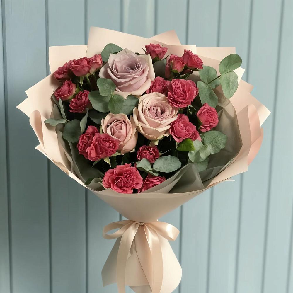 Букет цветов из: Гвоздики и Розы в Ерново