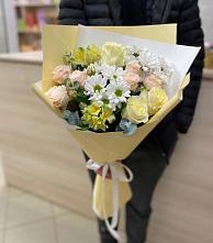 Букет цветов из:  Альстромерии, Розы и Хризантемы в Ерново
