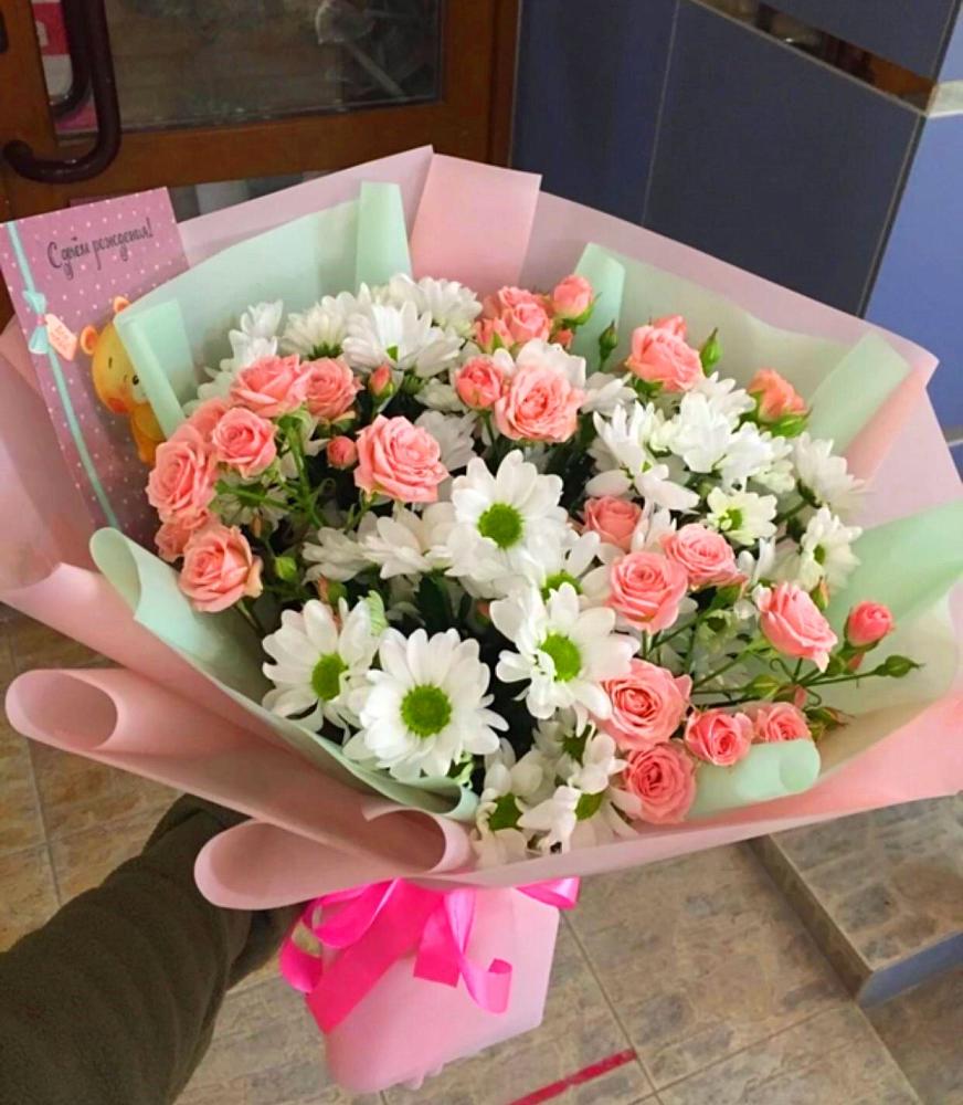 Букет цветов из: Розы и Хризантемы в Ерново