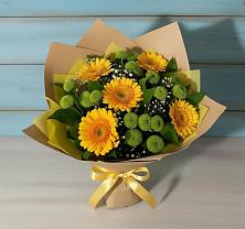 Букет цветов из:  Герберы и Хризантемы в Ерново