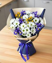 Букет цветов из:  Розы, Ирисы и Хризантемы #REPLACE_PRED# Ерново