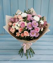 Букет цветов из:  Хризантемы, Розы и Альстромерии #REPLACE_PRED# Ерново