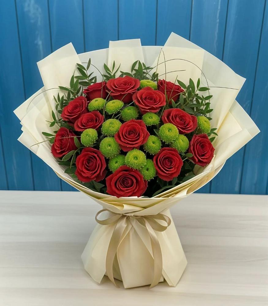 Букет цветов из: Розы и Хризантемы в Ерново