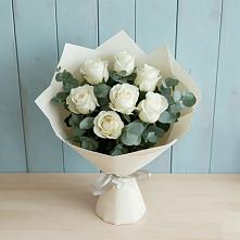 Букет Белые розы в Эвкалипте #REPLACE_PRED# Ерново